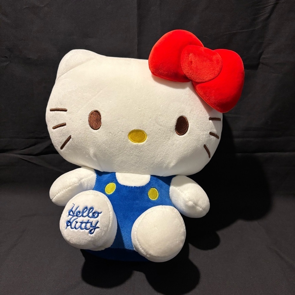 Hello Kitty Plush Overalls Outfit 11" stuffed animal red/white/blue